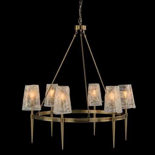 Six Light Chandelier Coffee Brass