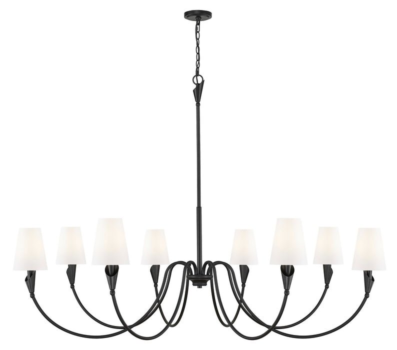 Z-Lite - 4014-65MB - Eight Light Chandelier - Claudelle - Matte Black