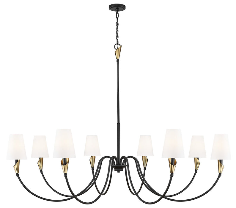 Z-Lite - 4014-65MB-MGLD - Eight Light Chandelier - Claudelle - Matte Black + Modern Gold