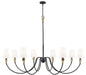 Z-Lite - 4014-65MB-MGLD - Eight Light Chandelier - Claudelle - Matte Black + Modern Gold