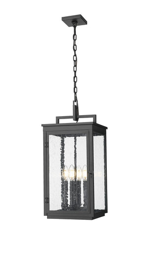 Hartwell Four Light Outdoor Chain Mount Ceiling Fixture Sand Black