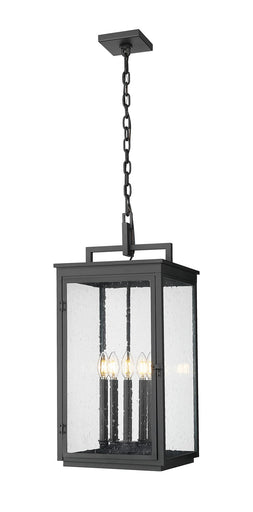 Hartwell Five Light Outdoor Chain Mount Ceiling Fixture Sand Black