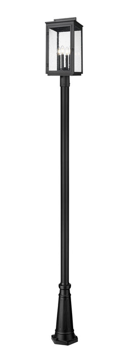 Z-Lite - 5019PHBR-519P-BK - Four Light Outdoor Post Mount - Hartwell - Sand Black