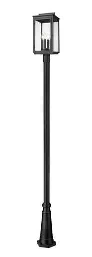 Hartwell Four Light Outdoor Post Mount Sand Black