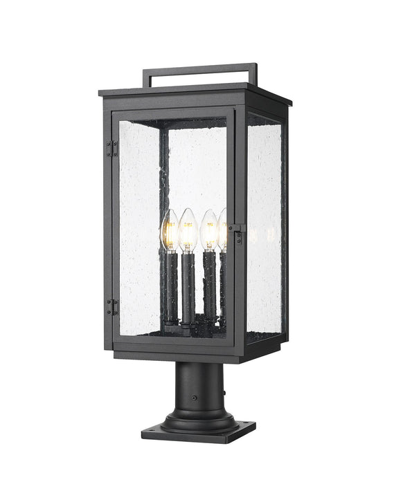 Z-Lite - 5019PHBR-533PM-BK - Four Light Outdoor Pier Mounted - Hartwell - Sand Black