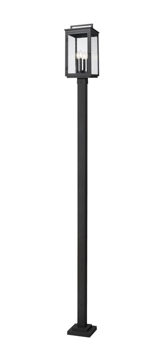 Z-Lite - 5019PHBS-536P-BK - Four Light Outdoor Post Mount - Hartwell - Sand Black