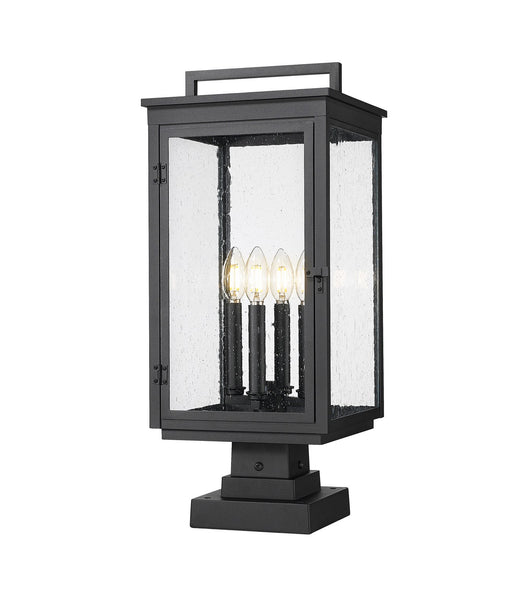 Z-Lite - 5019PHBS-SQPM-BK - Four Light Outdoor Pier Mounted - Hartwell - Sand Black
