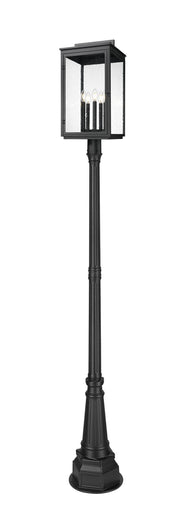Hartwell Five Light Outdoor Post Mount Sand Black