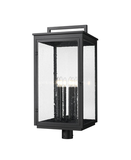 Hartwell Six Light Outdoor Post Mount Sand Black