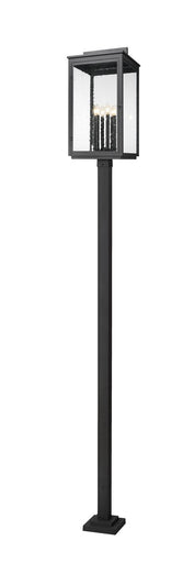 Hartwell Six Light Outdoor Post Mount Sand Black