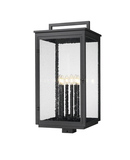 Hartwell Six Light Outdoor Post Mount Sand Black