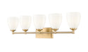 Z-Lite - 7004-5V-MGLD - Five Light Vanity - Oren - Modern Gold
