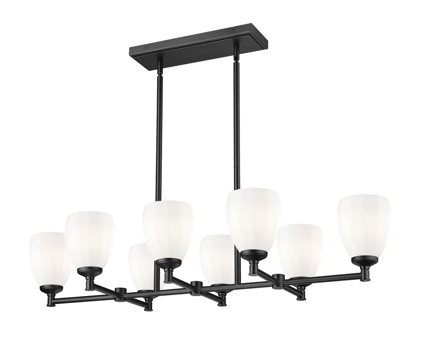 Z-Lite - 7004-8L-MB - Eight Light Linear Chandelier - Oren - Matte Black