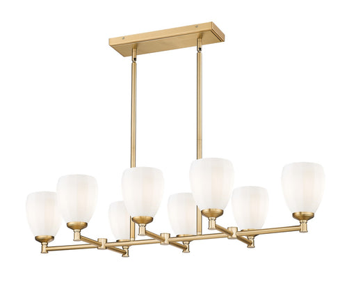 Oren Eight Light Linear Chandelier Modern Gold