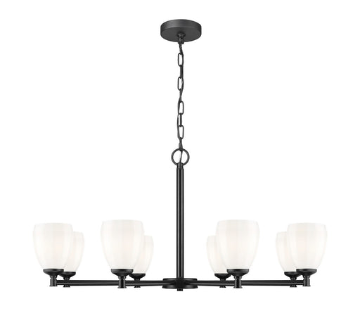 Oren Eight Light Chandelier Matte Black