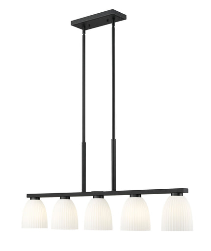 Naya Five Light Linear Chandelier Matte Black