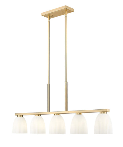 Naya Five Light Linear Chandelier Modern Gold
