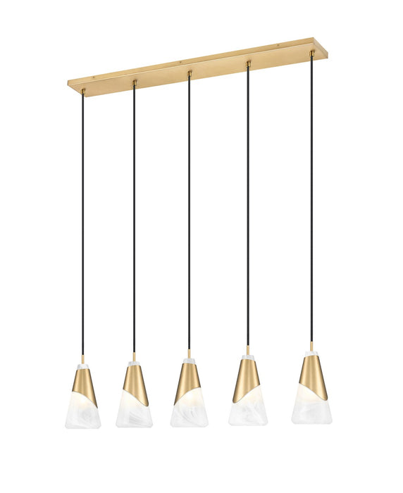 Z-Lite - 828P6-5L-MGLD - Five Light Linear Chandelier - Aimie - Modern Gold