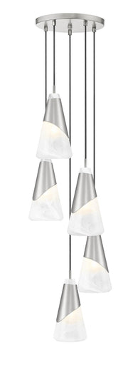Aimie Five Light Chandelier Brushed Nickel