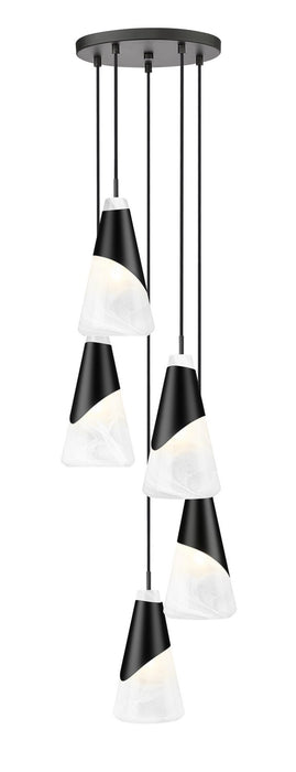 Z-Lite - 828P6-5R-MB - Five Light Chandelier - Aimie - Matte Black