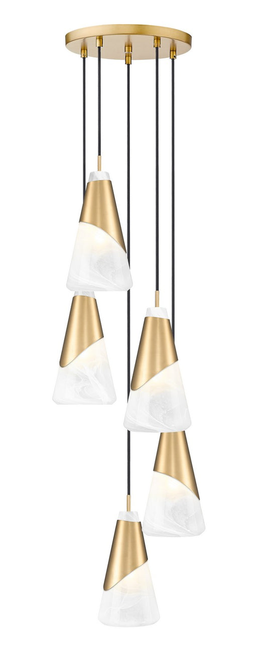 Z-Lite - 828P6-5R-MGLD - Five Light Chandelier - Aimie - Modern Gold