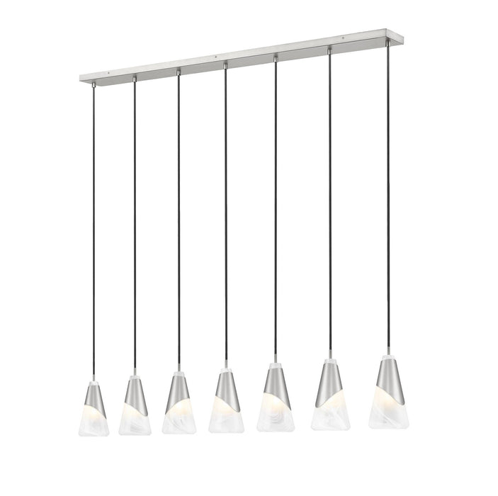 Z-Lite - 828P6-7L-BN - Seven Light Linear Chandelier - Aimie - Brushed Nickel