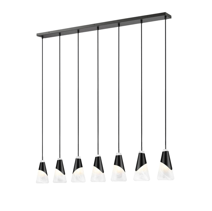 Z-Lite - 828P6-7L-MB - Seven Light Linear Chandelier - Aimie - Matte Black