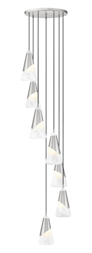 Aimie Seven Light Chandelier Brushed Nickel