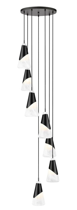 Z-Lite - 828P6-7R-MB - Seven Light Chandelier - Aimie - Matte Black