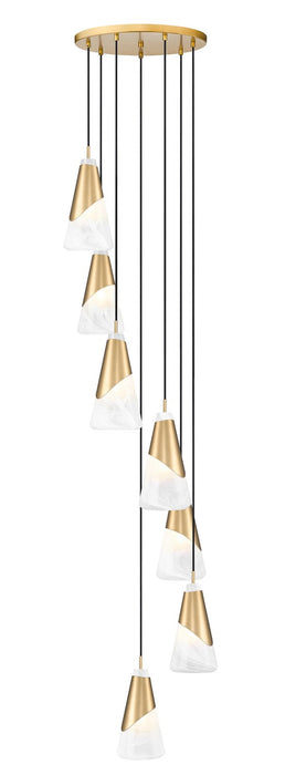 Z-Lite - 828P6-7R-MGLD - Seven Light Chandelier - Aimie - Modern Gold