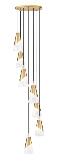 Aimie Seven Light Chandelier Modern Gold