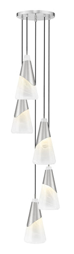 Aimie Five Light Chandelier Brushed Nickel