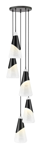 Aimie Five Light Chandelier Matte Black
