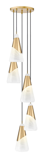Aimie Five Light Chandelier Modern Gold