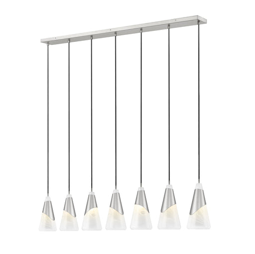 Aimie Seven Light Linear Chandelier Brushed Nickel