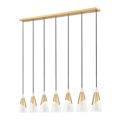 Z-Lite - 828P7-7L-MGLD - Seven Light Linear Chandelier - Aimie - Modern Gold
