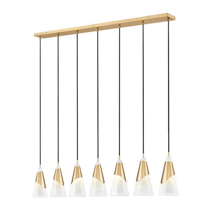 Z-Lite - 828P7-7L-MGLD - Seven Light Linear Chandelier - Aimie - Modern Gold