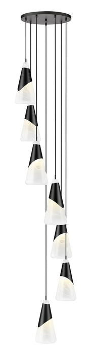 Z-Lite - 828P7-7R-MB - Seven Light Chandelier - Aimie - Matte Black