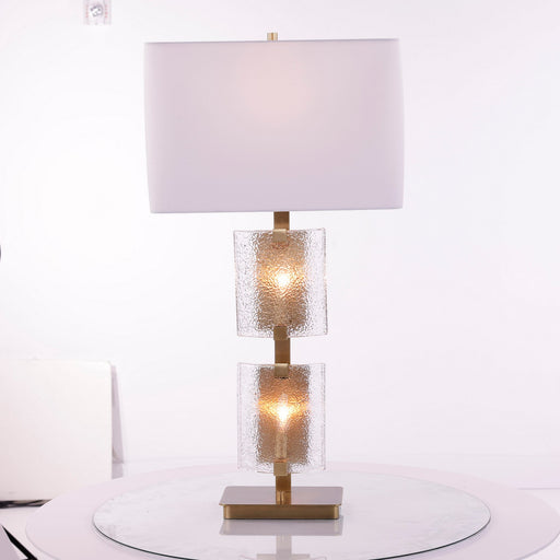 Three Light Table Lamp Brass