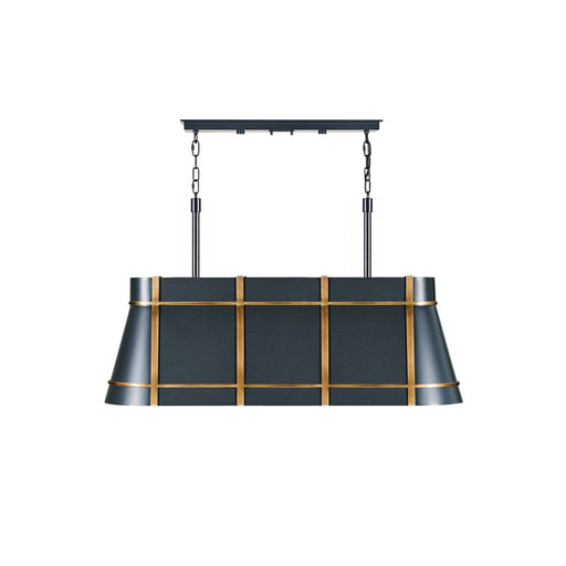 Brasserie Four Light Linear Pendant Blackened Zinc/Heritage Bronze