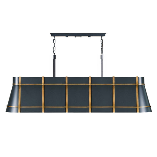 Brasserie Six Light Linear Pendant Blackened Zinc/Heritage Bronze