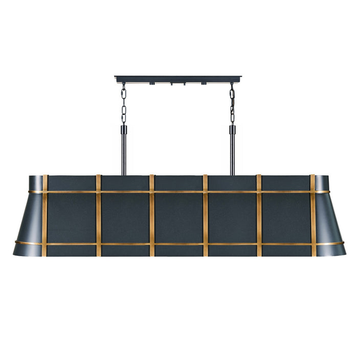 Varaluz - 536N06ZNCBRZ - Six Light Linear Pendant - Brasserie - Blackened Zinc/Heritage Bronze