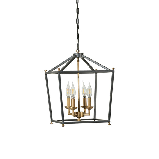 Gridlock Four Light Pendant Heritage Black/Antique Bronze