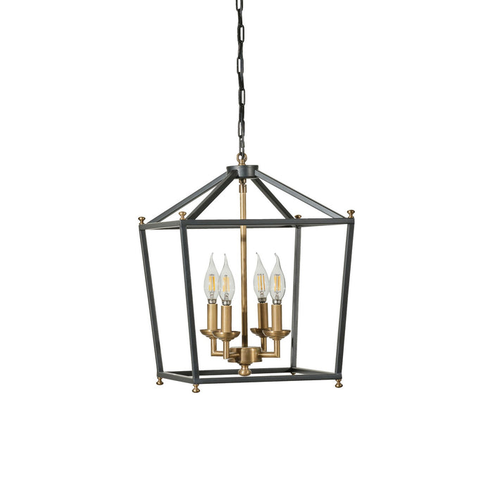 Varaluz - 538P04BLKATB - Four Light Pendant - Gridlock - Heritage Black/Antique Bronze