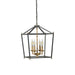Varaluz - 538P04BLKATB - Four Light Pendant - Gridlock - Heritage Black/Antique Bronze