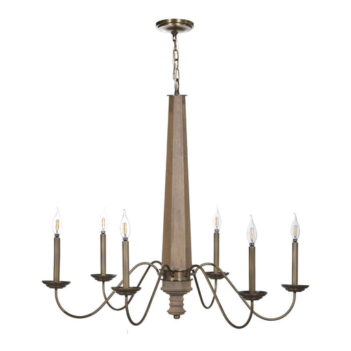 Dinner at Six Light Chandelier Heritage Bronze