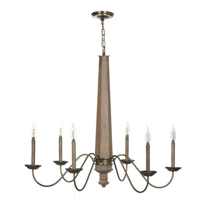 Varaluz - 545C06BRZ - Six Light Chandelier - Dinner at - Heritage Bronze