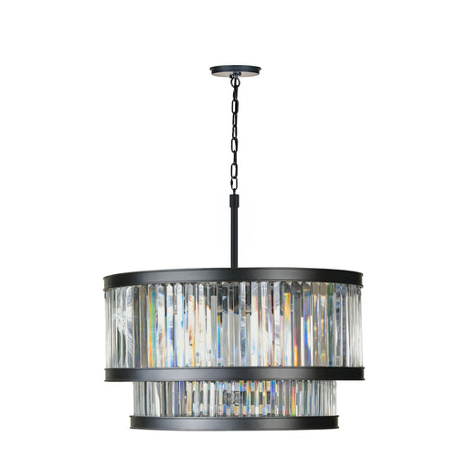 Double Take Eight Light Pendant Heritage Black