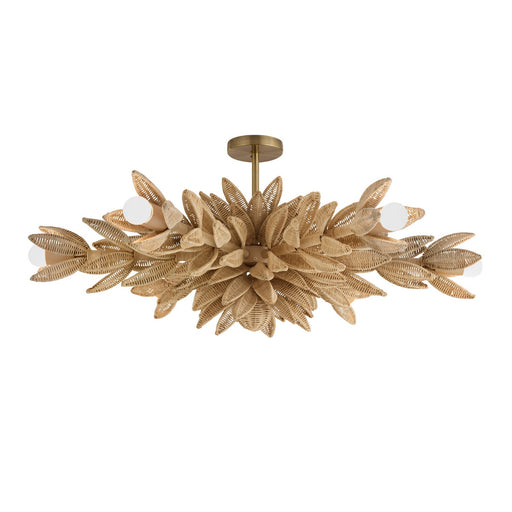Kasai Six Light Semi-Flush Mount Natural
