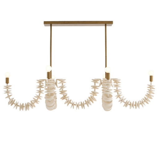 Kalama Eight Light Linear Chandelier Ivory
